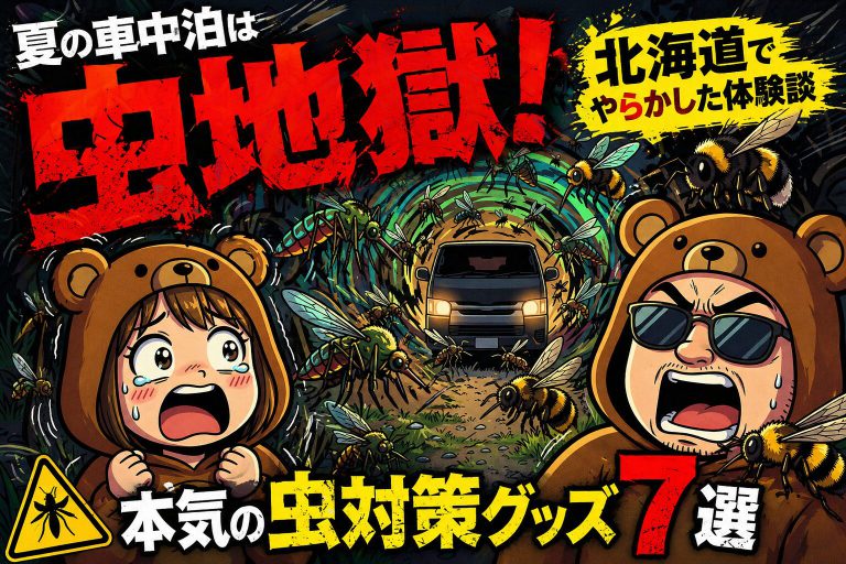 夏の車中泊は虫地獄！北海道でやらかした体験談と本気の虫対策グッズ7選