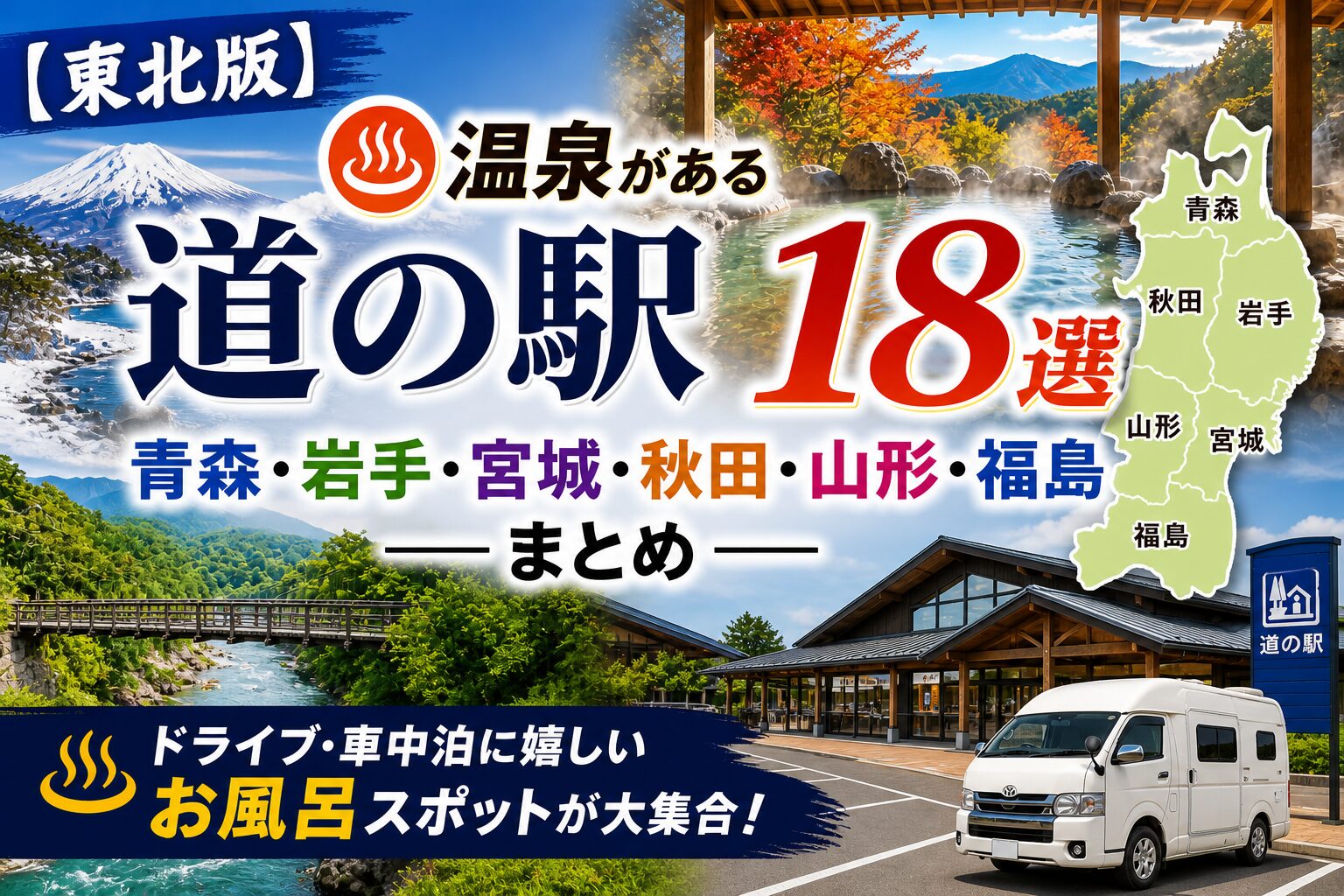 東北の道の駅で温泉・お風呂に入れるスポット17選